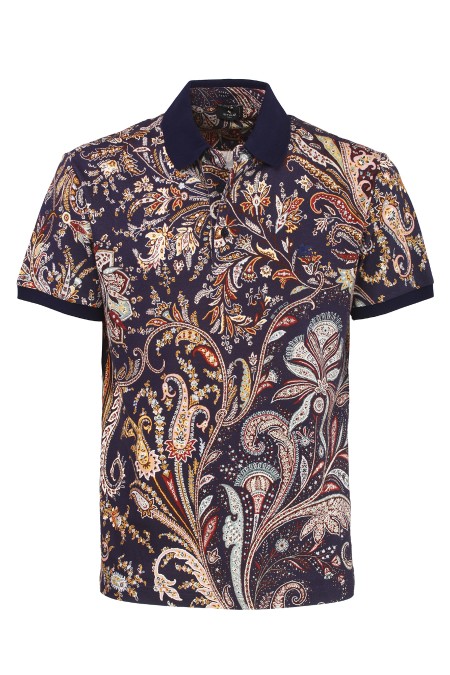 Shop ETRO  Polo Shirt: Etro paisley polo shirt with logo.
Polo shirt made of cotton pique and decorated with an all-over Paisley print.
The model is embellished with Pegaso and ETRO logo embroidered ton-sur-ton on the chest.
Regular fit.
Contrasting edges.
100% cotton.
Made in Italy.. MRMD0004 AJ045-X0883